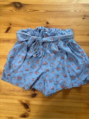 Hollister Floral Tie-Waist Women’s Shorts - Blue
